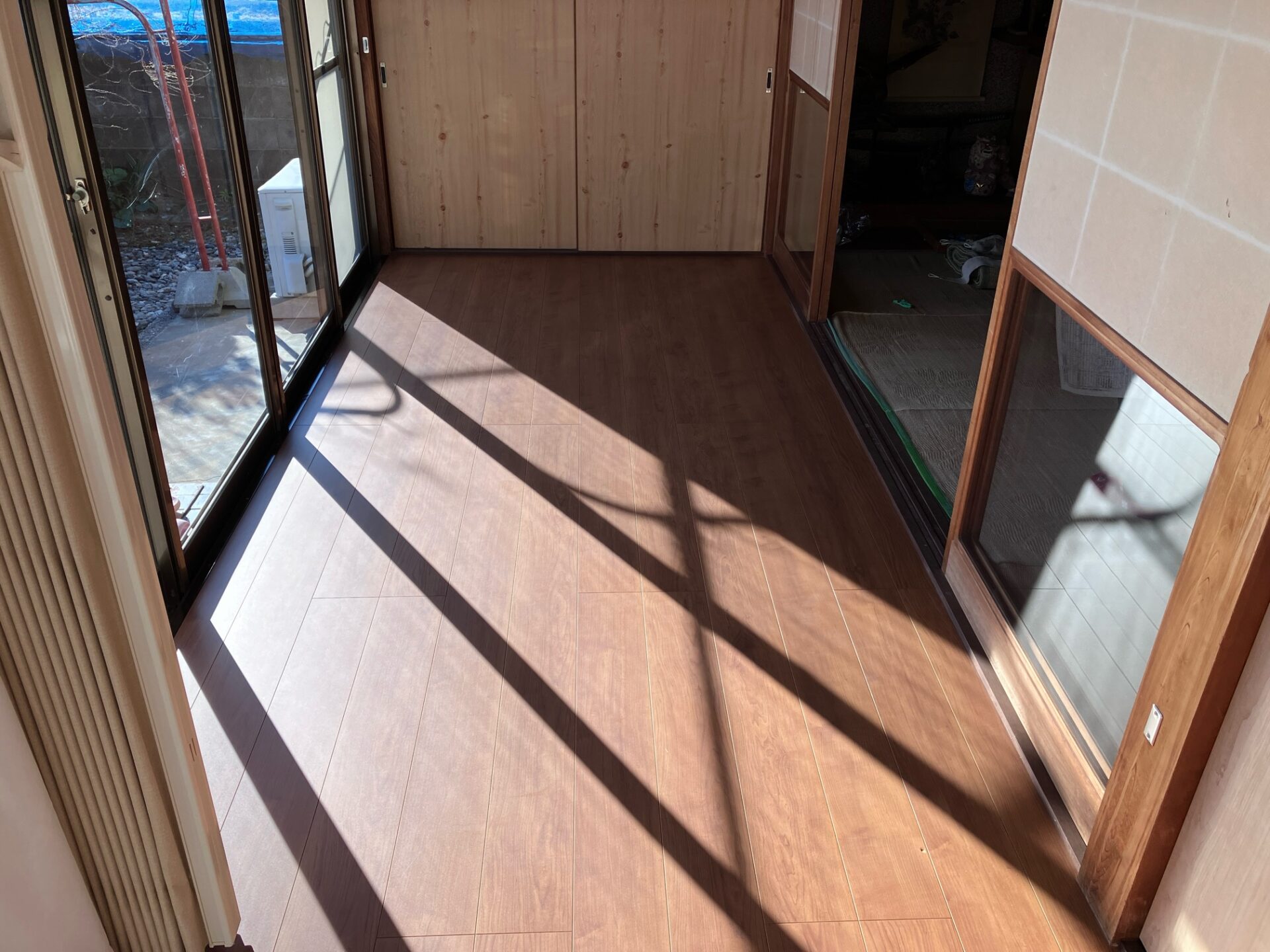 張り替えたフローリング