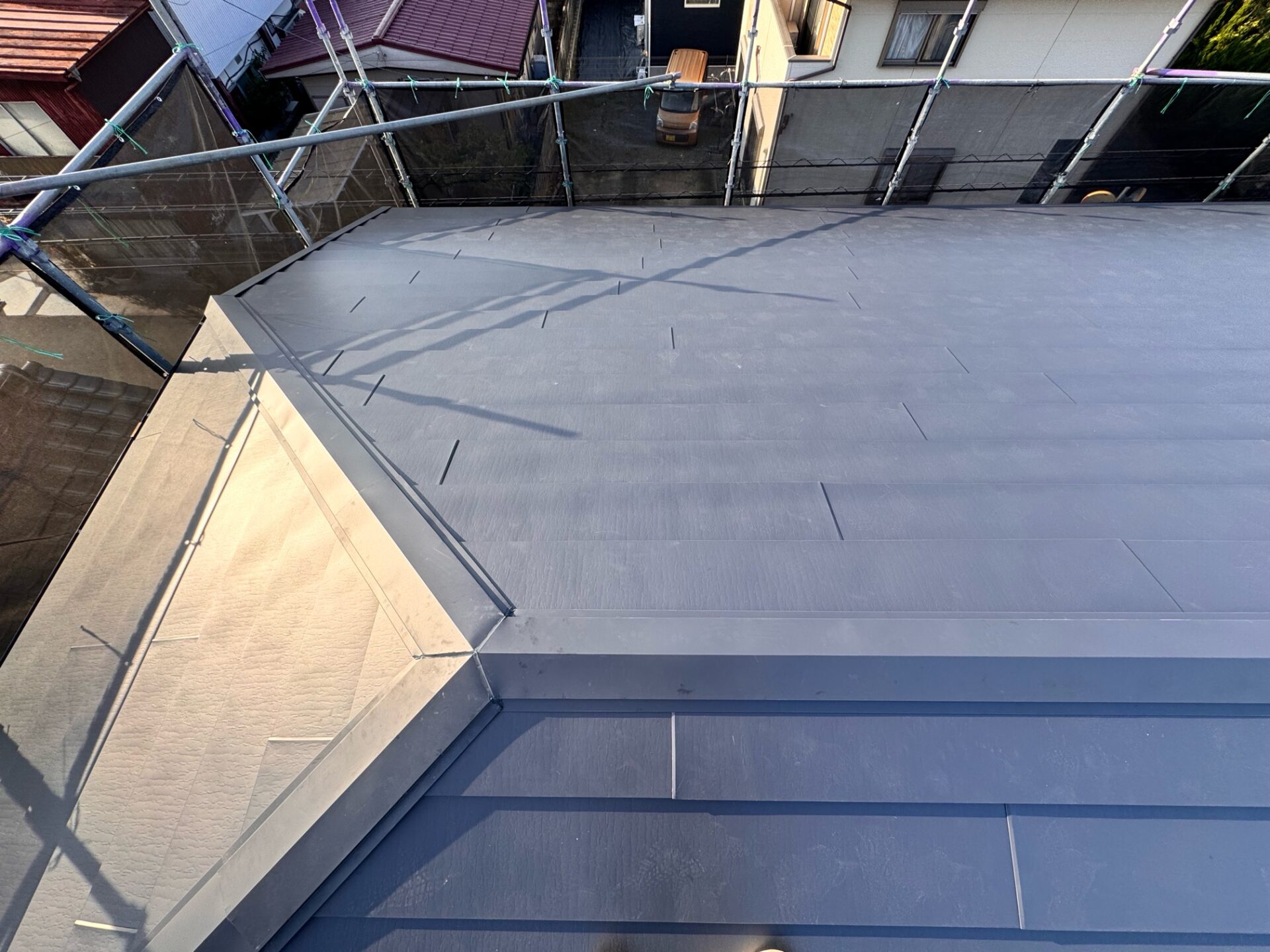 カバー工法後の棟部分