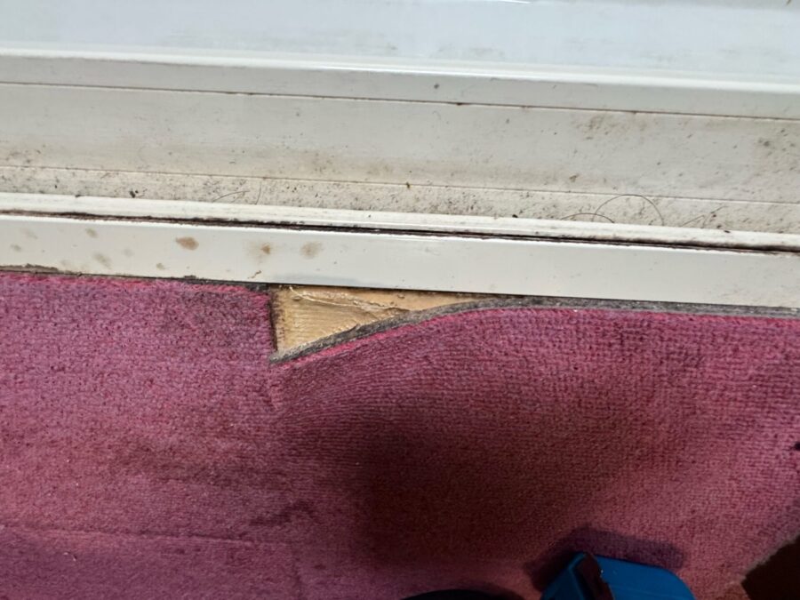 カーペット敷きの洗面室床