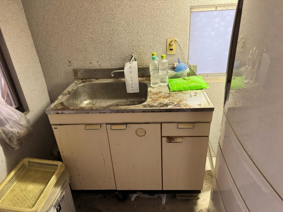 使われていない外部キッチン