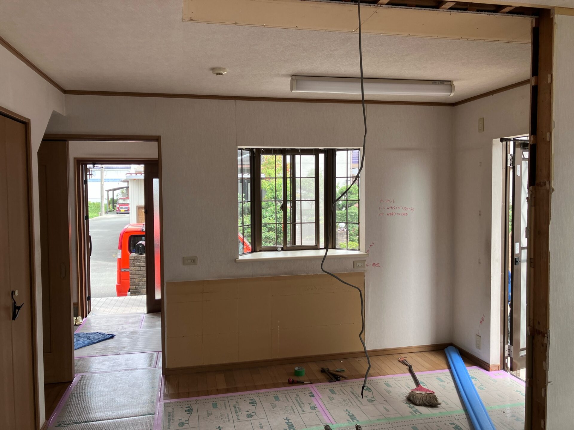 リビングの内装リフォーム中