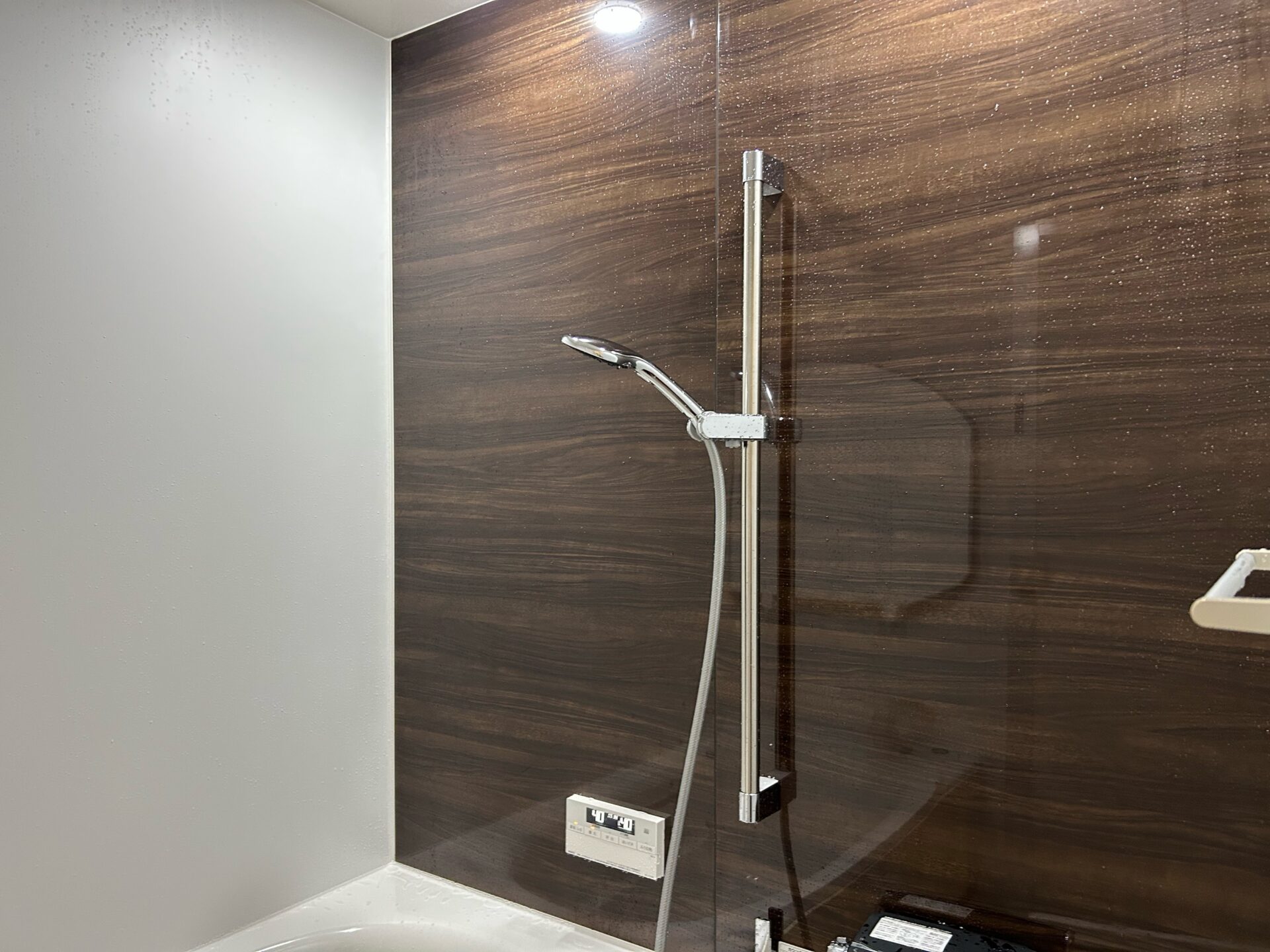 アクセントパネルを取り入れた浴室空間